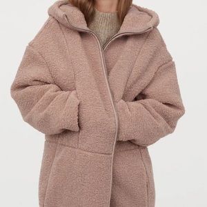 NWT H&M Teddy Hooded Faux Shearling Jacket